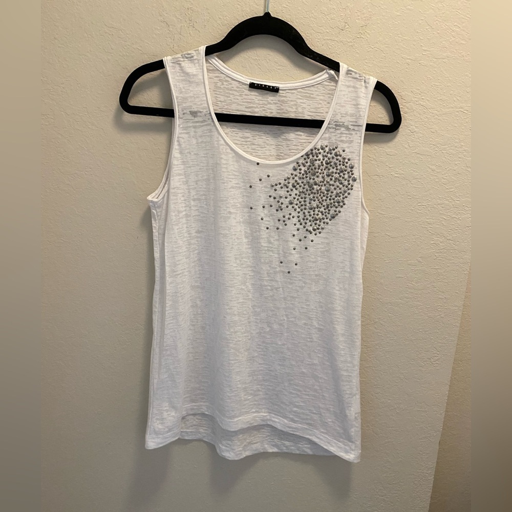 Y2K burnout Sisley tank top with stud embellishments